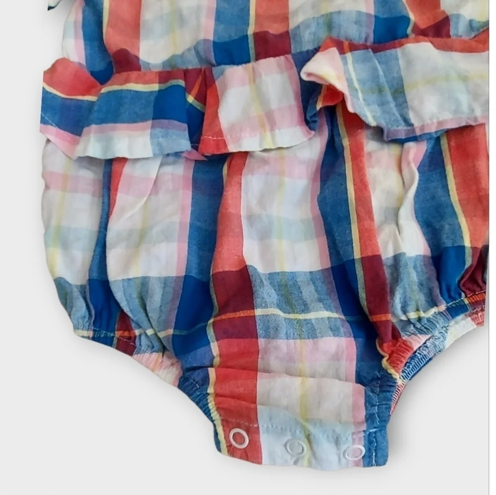 NWT Mommy & Me Plaid Baby Romper ~sz 12 Months